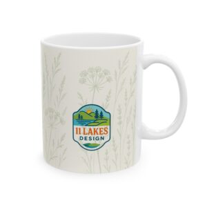 Botanical Serenity Ceramic Mug, Botanical Coffee Mug, Nature-Inspired Tea Mug, Gift for Plant Lovers, Eco-Friendly Mug