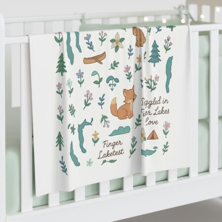 Nature-Inspired Baby Swaddle Blanket, Soft Infant Wrap, Camping Nursery Decor, Woodland Baby Shower Gift, Snuggly Blanket - Image 3