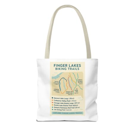 Serene Tote Bag for Bikers: Finger Lakes Trails Design, Eco-Friendly Shopping Bag, Gift for Outdoors Lovers, Custom Canvas Tote - Image 15