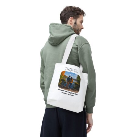 Serene Tote Bag for Bikers: Finger Lakes Trails Design, Eco-Friendly Shopping Bag, Gift for Outdoors Lovers, Custom Canvas Tote - Image 13