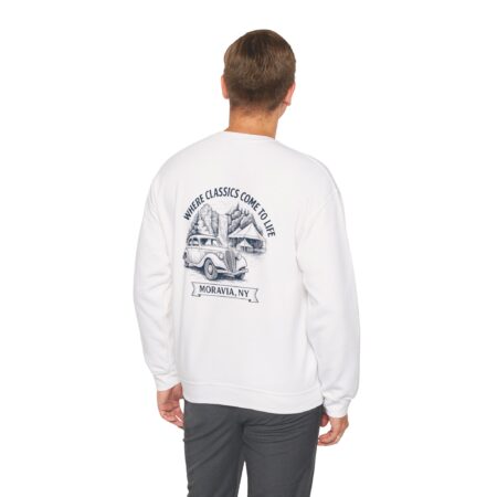 49 Years of Horsepower & History – Fillmore Glen Auto Show and Flea Market  Unisex heavy blend crewneck sweatshirt. - Image 5