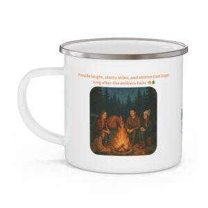 Enamel Camping Mug for Adventure Lovers - Outdoor Gift, Campfire Coffee Cup, Nature Lover's Mug, Hiking Accessory, Travel Mug