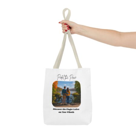 Serene Tote Bag for Bikers: Finger Lakes Trails Design, Eco-Friendly Shopping Bag, Gift for Outdoors Lovers, Custom Canvas Tote - Image 17