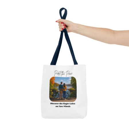 Serene Tote Bag for Bikers: Finger Lakes Trails Design, Eco-Friendly Shopping Bag, Gift for Outdoors Lovers, Custom Canvas Tote - Image 21
