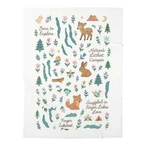 Nature-Inspired Baby Swaddle Blanket, Soft Infant Wrap, Camping Nursery Decor, Woodland Baby Shower Gift, Snuggly Blanket