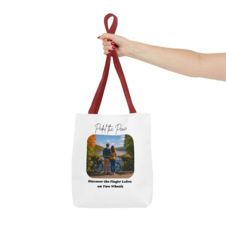 Serene Tote Bag for Bikers: Finger Lakes Trails Design, Eco-Friendly Shopping Bag, Gift for Outdoors Lovers, Custom Canvas Tote - Image 8