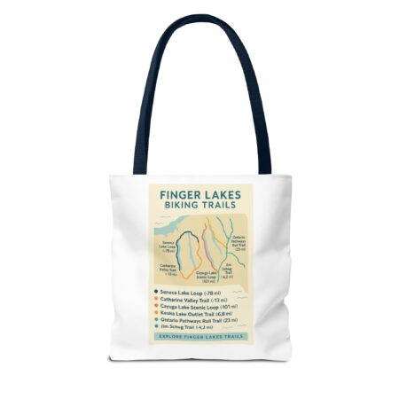 Serene Tote Bag for Bikers: Finger Lakes Trails Design, Eco-Friendly Shopping Bag, Gift for Outdoors Lovers, Custom Canvas Tote - Image 19
