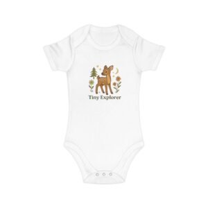 Baby Bodysuit - Tiny Explorer, Adventure Outfit, Newborn Gift, Toddler Clothing, Woodland Baby Apparel, Nature Inspired Babywear