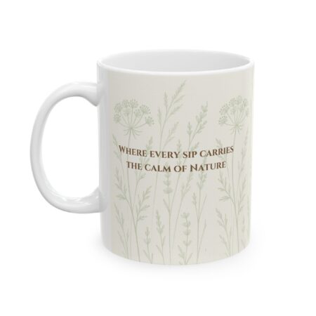 Botanical Serenity Ceramic Mug, Botanical Coffee Mug, Nature-Inspired Tea Mug, Gift for Plant Lovers, Eco-Friendly Mug - Image 4