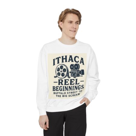 Cozy Cinema Sweatshirt - Ithaca Reel Beginnings, Home of Wharton Studios - Image 3
