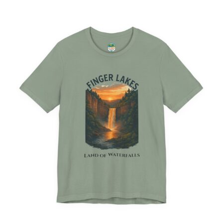 finger lakes waterfall short sleeve tee,