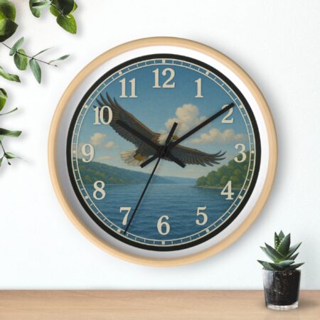 finger lakes eagle wall clock