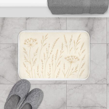 elegant floral bath mat