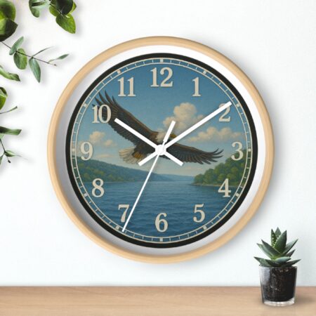 finger lakes eagle wall clock