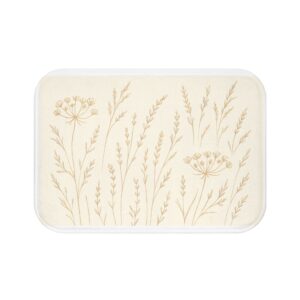 elegant floral bath mat