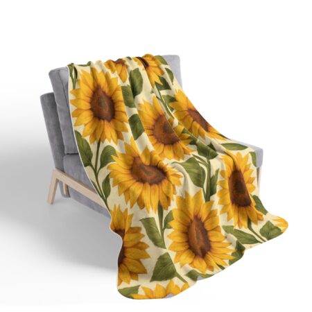 sunflower fleece sherpa blanket cozy home décor