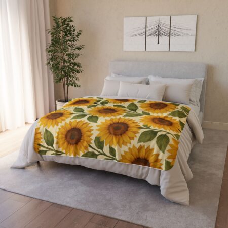 sunflower fleece sherpa blanket cozy home décor
