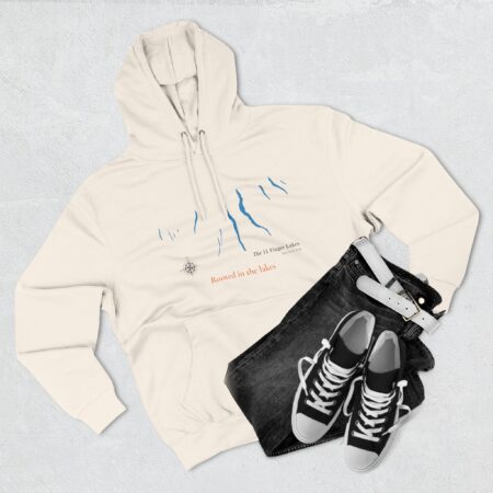 nature inspired three panel fleece hoodie, adventure hoodie, cozy outdoor wear, gift for nature lovers, graphic fleece top