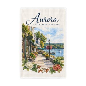 Aurora Tea Towel – Finger Lakes Watercolor Village Collection