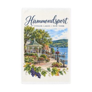 Hammondsport Tea Towel – Finger Lakes Watercolor Village Collection